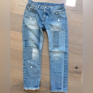 Levi’s 501 Straight Patch Detail Jeans